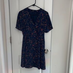 Madewell Navy Floral Mini Dress